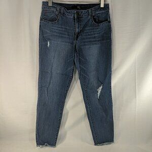 1822 Denim Jeans Pants Distressed Blue 14 High Rise Skinny Ankle